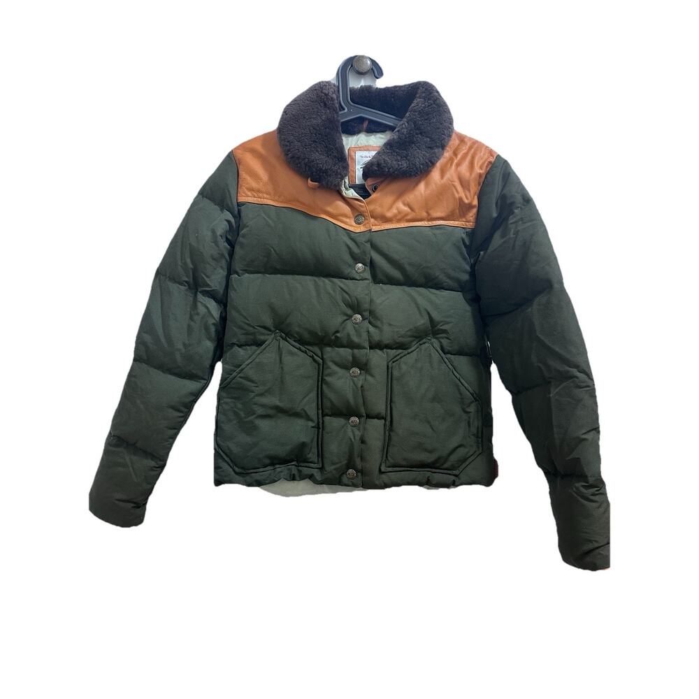 Trailwear By Penfield USA Goose Down Puffer Leather Jacket Size Small